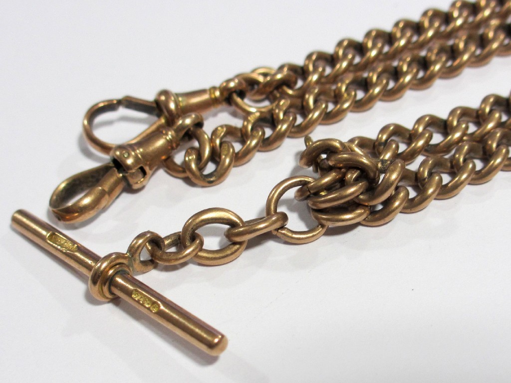 Appraisal: A ct gold double Albert of uniform curb linkage with