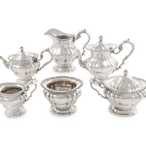 Appraisal: An American Silver Six-Piece Tea and Coffee Service Gorham Mfg