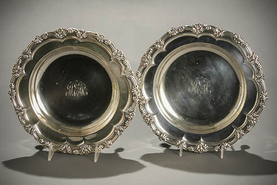 Appraisal: Two Dominick Haff Sterling Footed Shallow Bowls New York Retailed