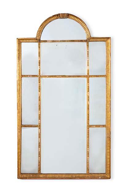 Appraisal: A Continental Neoclassical style giltwood mirror A Continental Neoclassical style