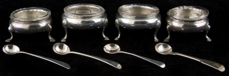 Appraisal: Assembled George III Sterling Master Salt Set including two pairs