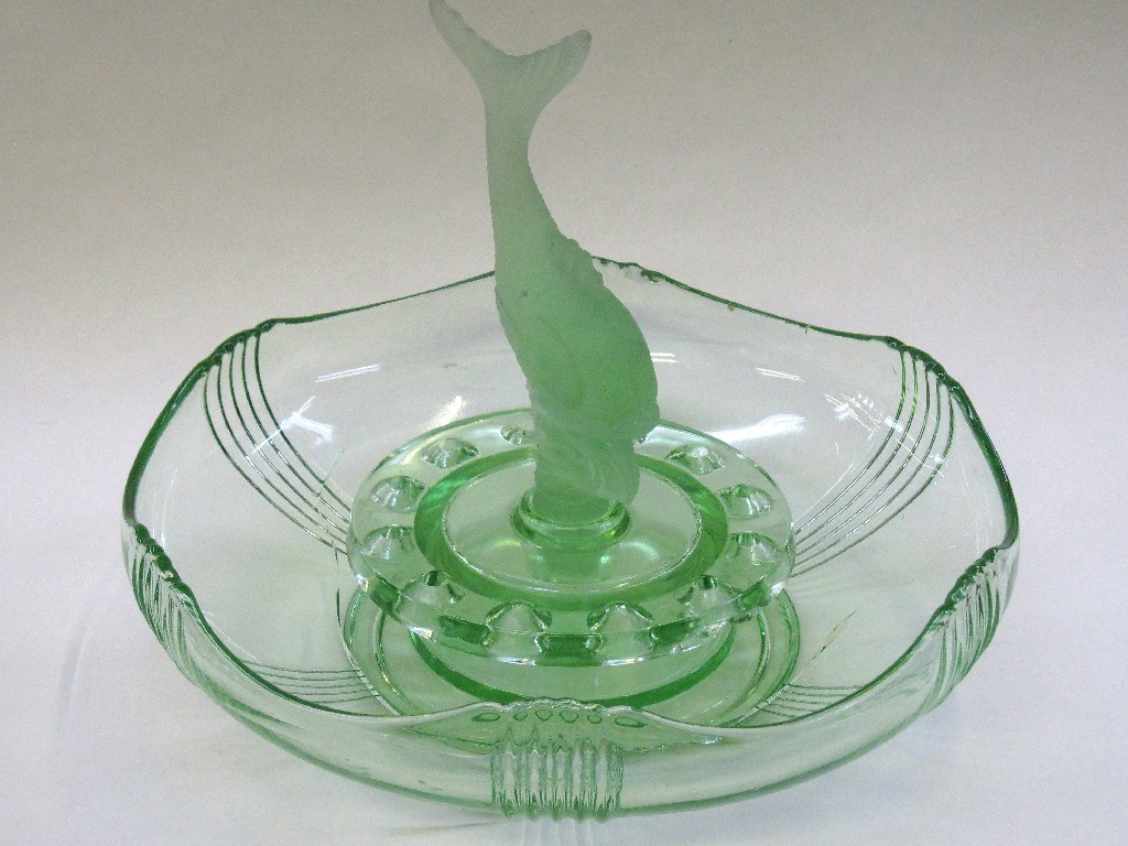 Appraisal: Two Art Deco moulded glass figural posy bowls both slight