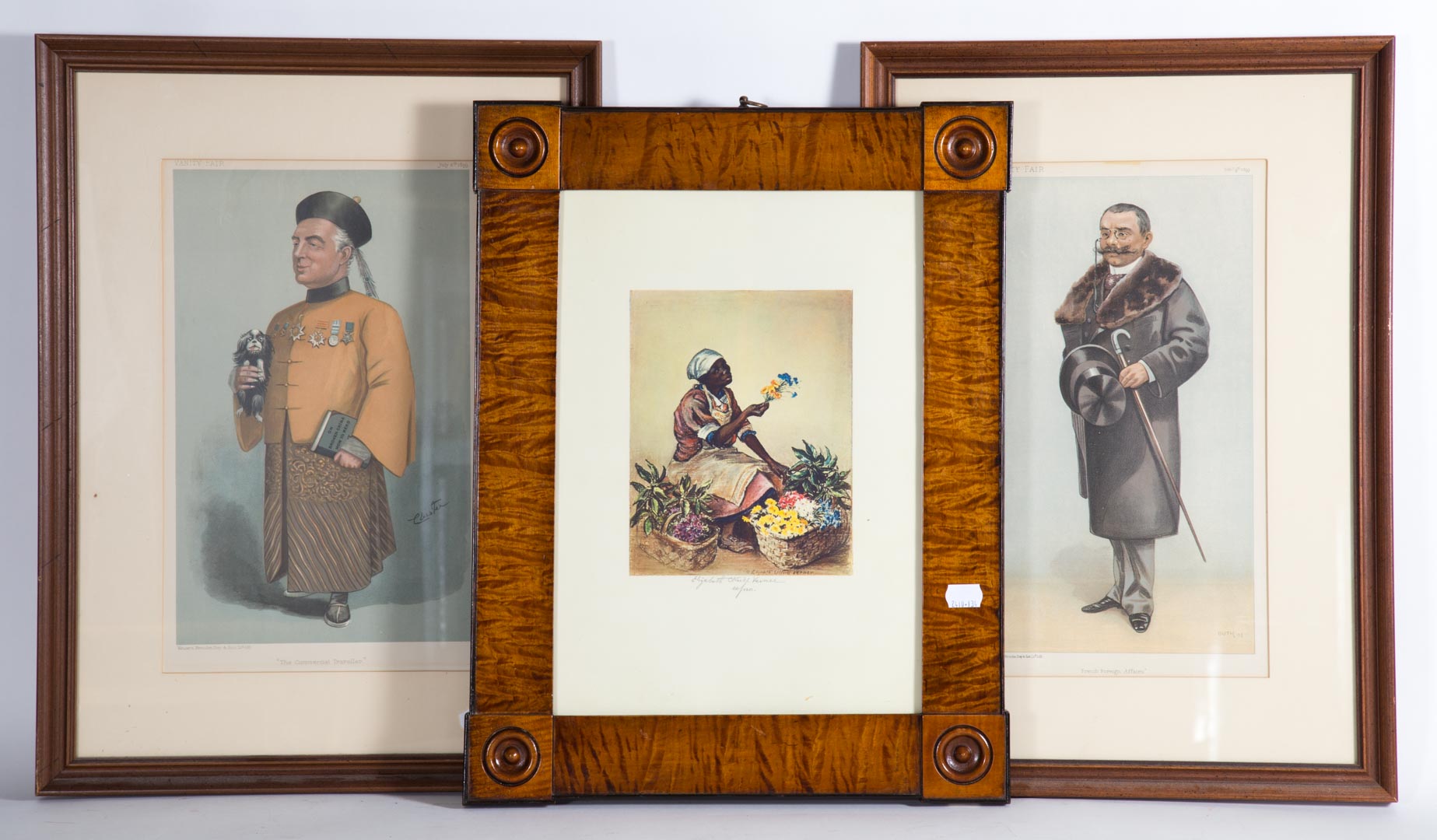 Appraisal: Three framed items including two Vanity Fair prints and a