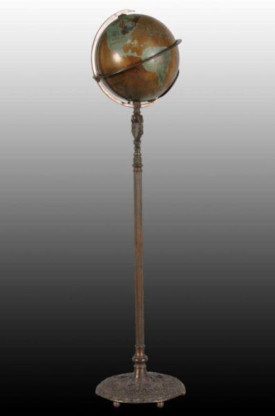 Appraisal: Bronze Globe Adjustable Reading Light Description Circa Rare Globe with