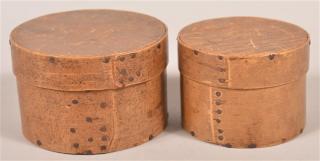 Appraisal: Two th Century Bentwood Pantry Boxes Circular forms and diam