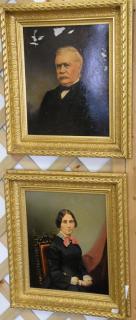 Appraisal: Pair of oil on board Victorian framed portraits x Pair