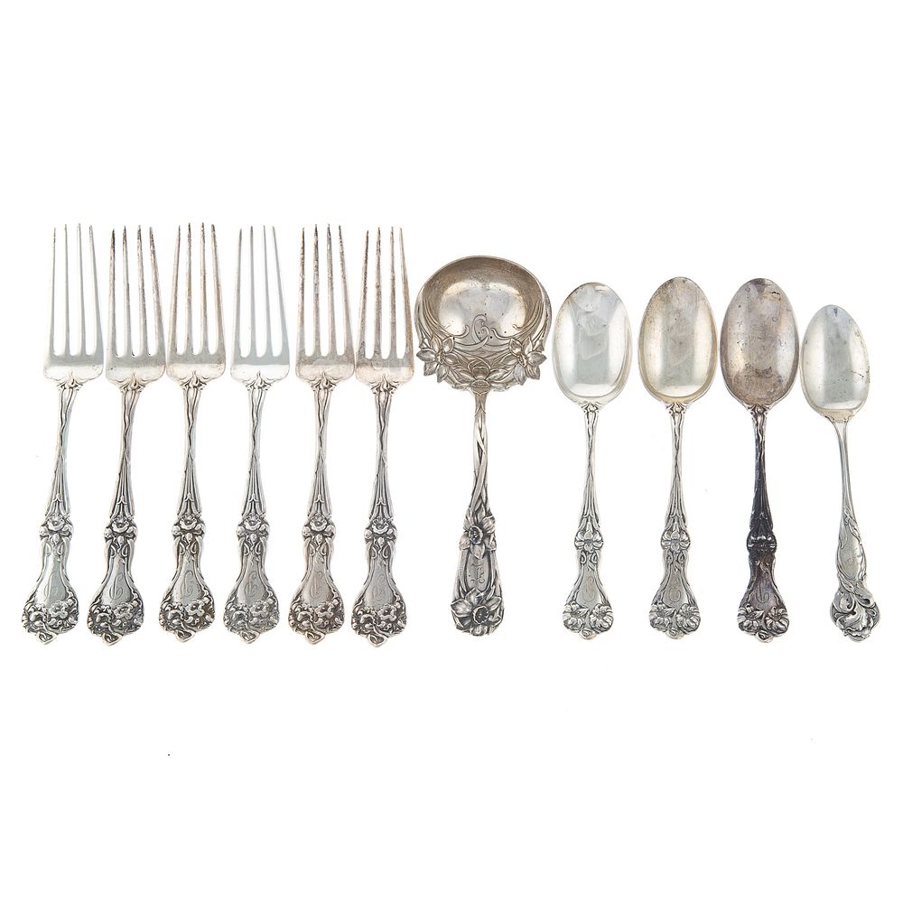 Appraisal: Collection Assorted Art Nouveau Sterling Flatware Including six Alvin Majestic