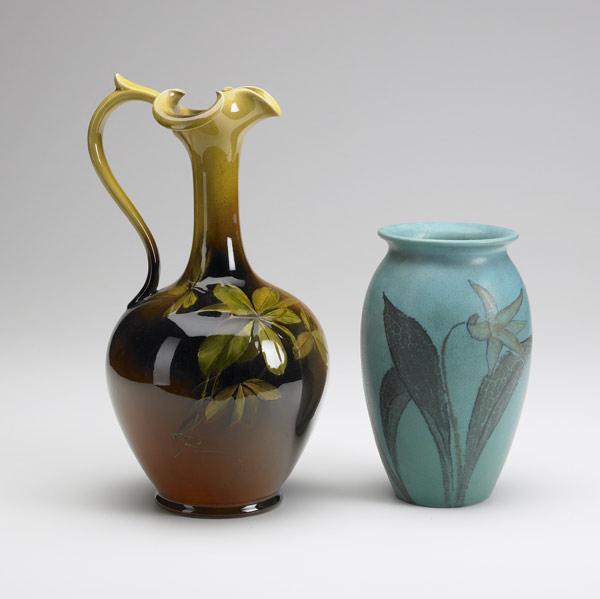 Appraisal: ROOKWOOD Two vessels Standard glaze ewer by Harriet Straffer and