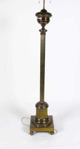 Appraisal: Vintage Silver-Plated Floor Lamp reeded column and base eagle finial