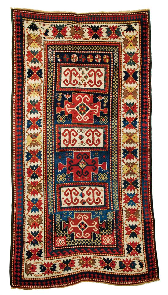 Appraisal: KAZAK RUG Caucasus circa feet inches x feet inches