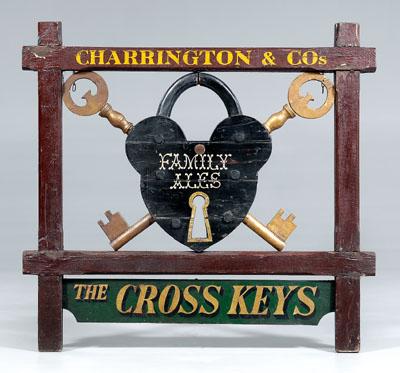 Appraisal: British paint decorated pub sign in form of lock and