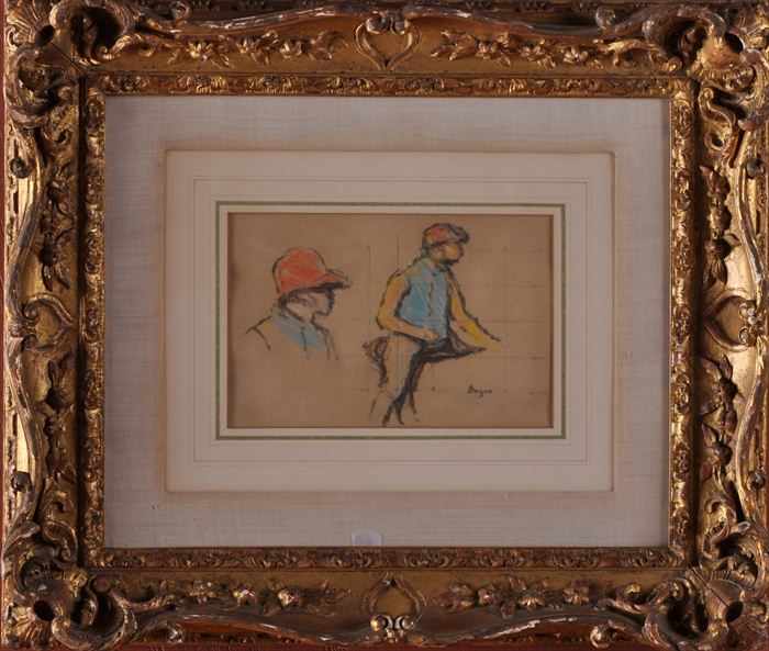 Appraisal: EUROPEAN SCHOOL STUDY FOR A JOCKEY AND HORSE Pastel on