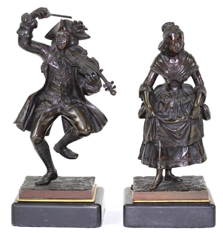 Appraisal: Pair of French Bronze Sculptures Pair of French Bronze Sculptures