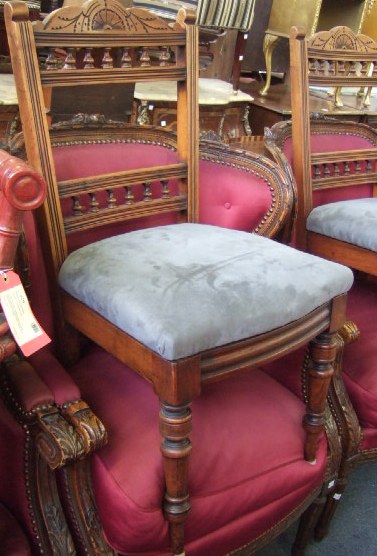 Appraisal: A set of four Victorian mahogany framed dining chairs with