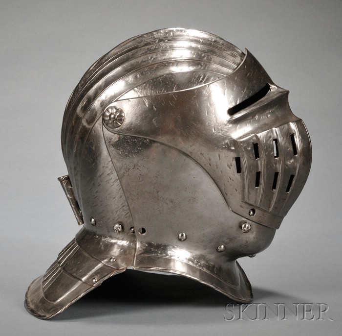 Appraisal: Steel Early th Century-style English-type Armet Helmet the skull piece