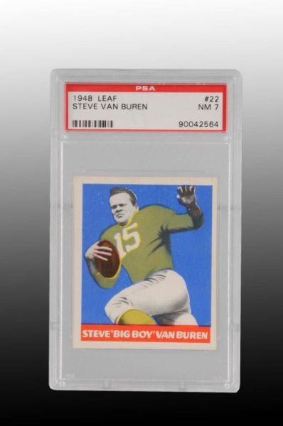 Appraisal: Leaf Steve Van Buren Rookie Football Card Description Steve Van