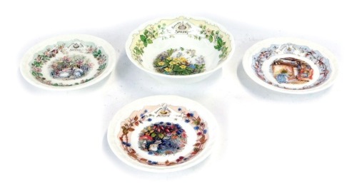 Appraisal: Four Royal Doulton Brambley Hedge dishes comprising the four seasons