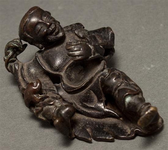 Appraisal: Chinese bronze figure of Liu Hai and the three-legged toad