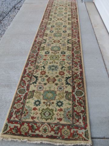 Appraisal: Mahal Persian Handmade Runner florals on ivory field ' X