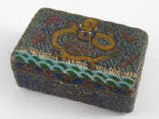 Appraisal: A Chinese hardwood box completely encased with densely worked cloisonne