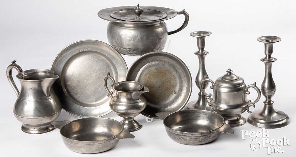 Appraisal: Group of miscellaneous pewter th c Group of miscellaneous pewter