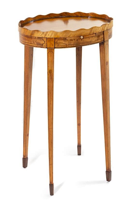 Appraisal: A George III Satinwood Kettle Stand Height x width x