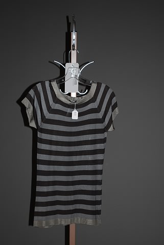 Appraisal: Giorgio Armani brown and grey striped short sleeve knit top