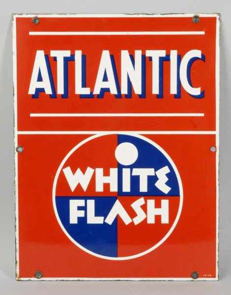 Appraisal: Porcelain Atlantic White Flash Sign Description Some very minor porcelain