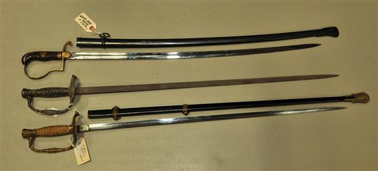 Appraisal: THREE SWORDS Civil War era with Eagle on guard ''