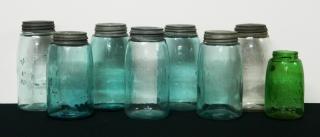 Appraisal: Fruit jars Fruit jars- various Mason's- 'Mason' underlined rounded shepherd's