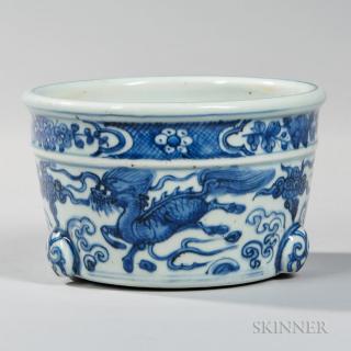 Appraisal: Blue and White Censer Blue and White Censer China Ming