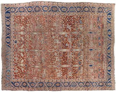 Appraisal: Sultanabad rug repeating designs on varying pale salmon brown field