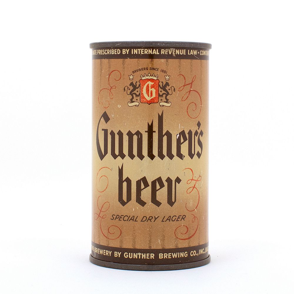 Appraisal: Gunthers Beer Split r Flat Top Can Reference Like USBC