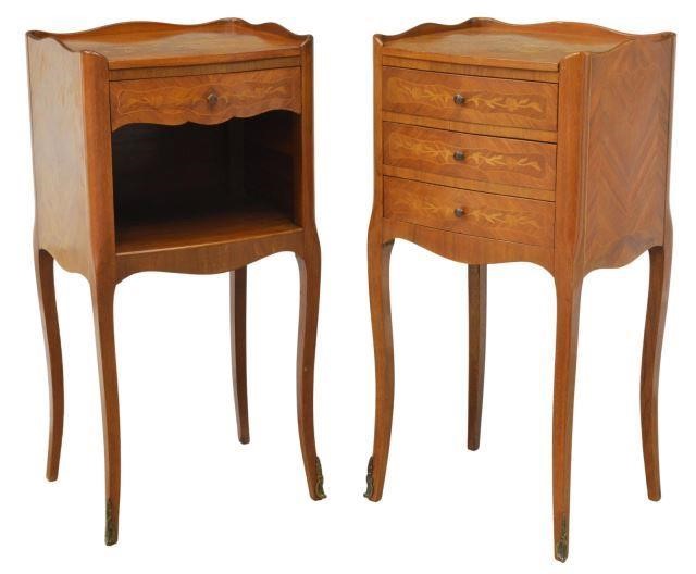 Appraisal: lot of French Louis XV style nightstands th c in