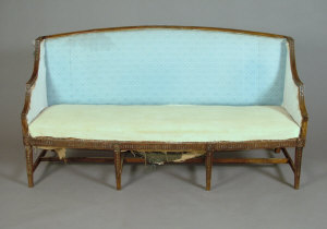 Appraisal: An Adam style stained mahogany bowfront settee late th century