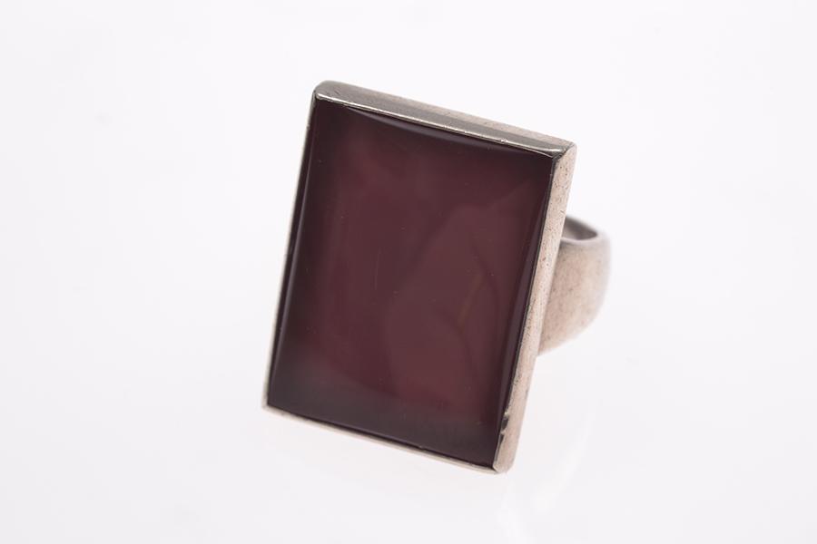 Appraisal: A CARNELIAN RING BY GEORG JENSEN IN STERLING SILVER A