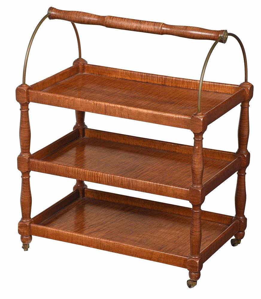 Appraisal: Federal Style Tiger Maple Three Tier Magazine Rack late th