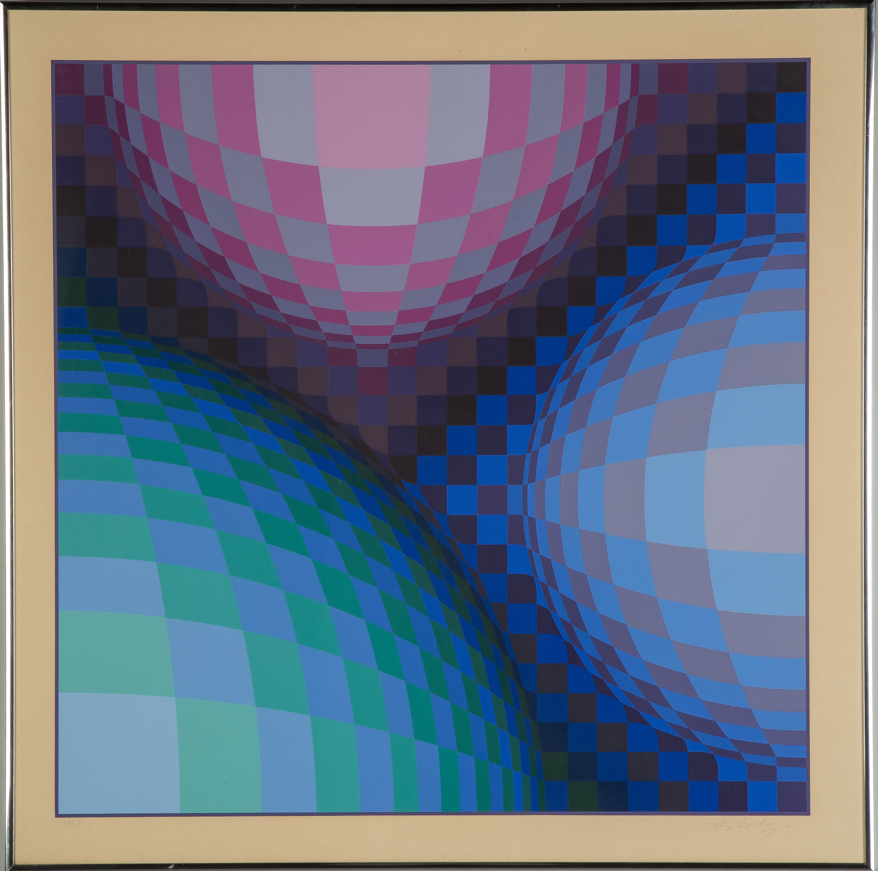 Appraisal: Victor Vasarely Hungarian-French - Lithograph Signed lower right Victor Vasarely