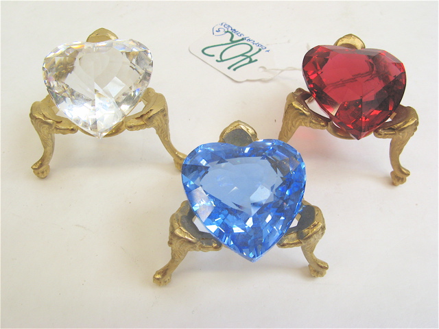 Appraisal: SET OF SWAROVSKI CRYSTAL RENEWAL HEARTS pieces Includes the Red