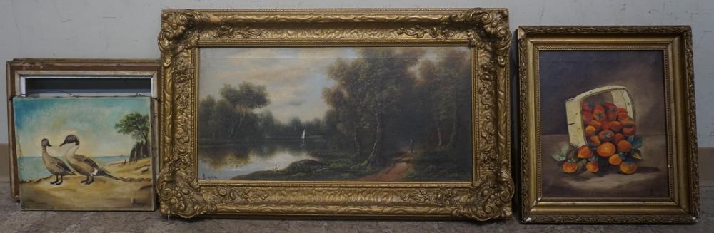 Appraisal: C B SIMMS AMERICAN TH CENTURY THREE OILS ON CANVAS