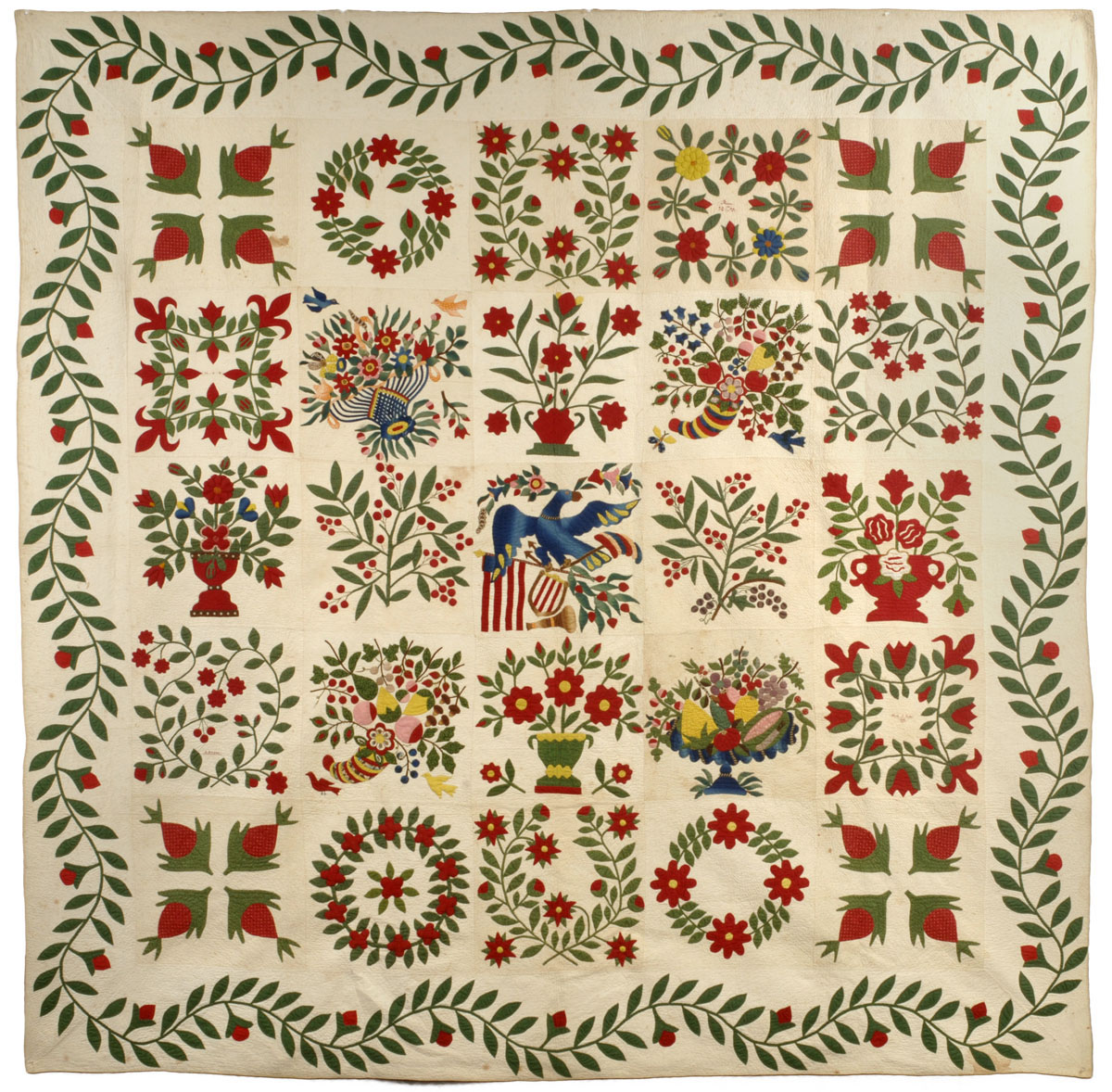 Appraisal: IMPORTANT BALTIMORE ALBUM QUILT SIGNED BY FOUR MAKERS AND DATED