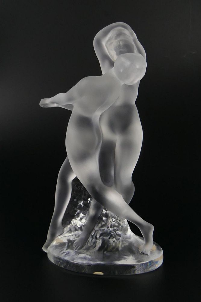 Appraisal: LALIQUE FRANCE Deux Danseus CRYSTAL SCULPTURE LALIQUE FRANCE Deux Danseus