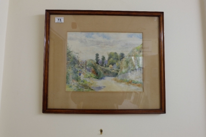 Appraisal: Baker J W Watercolour framed of Rustic Scene