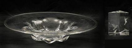 Appraisal: Orrefors Glass Console Bowl Signed and inscribed Hu Together with