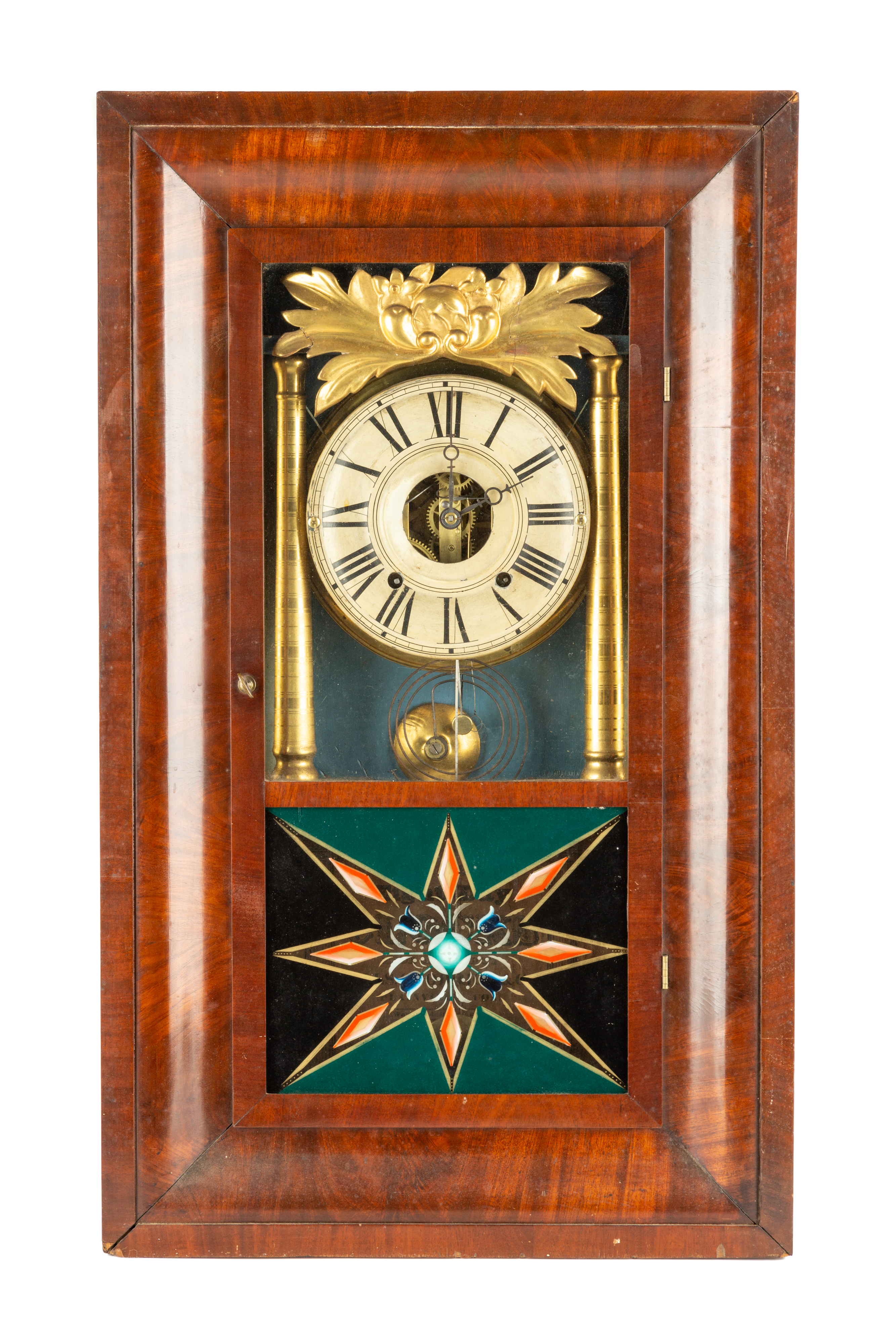 Appraisal: HILLS GOODRICH CO SHELF CLOCK th century Mahogany case and