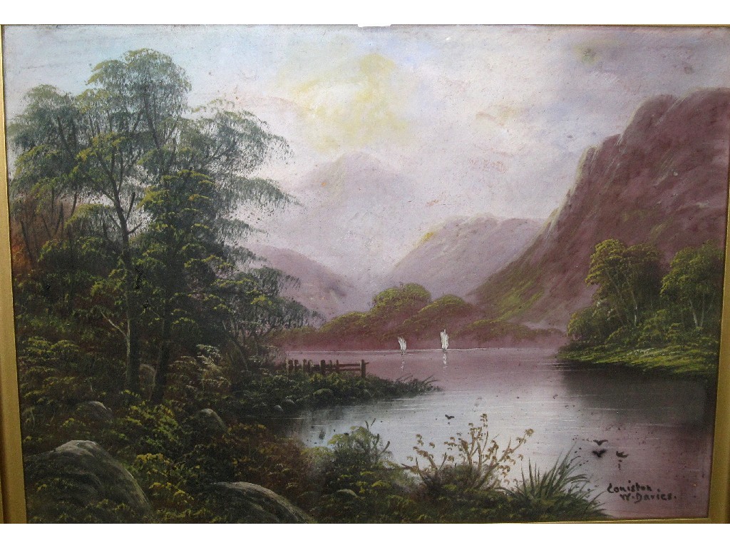 Appraisal: W DAVIES Oil on board 'Coniston' signed