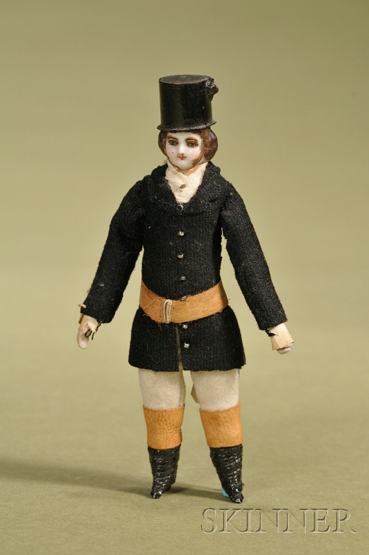 Appraisal: Dollhouse Gentleman with Top Hat France late th century parian-type