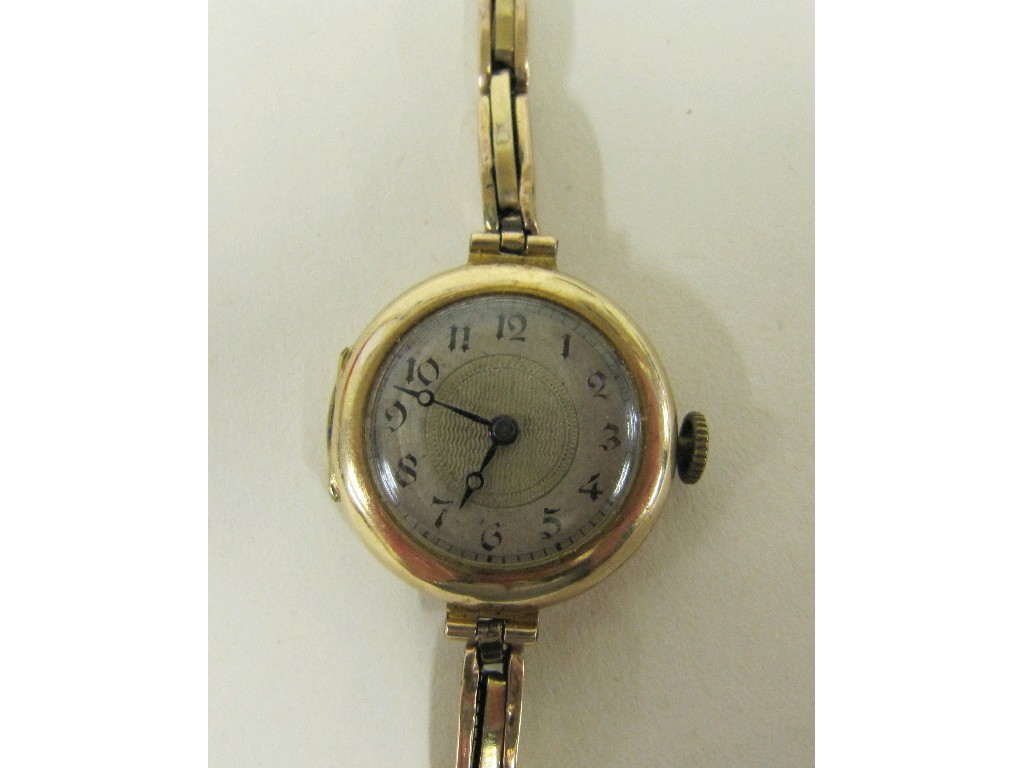 Appraisal: Ladies early th century ct gold cased wrist watch on