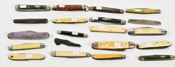 Appraisal: Antique Pocket Knives Lot of Twenty Lot includes an assortment