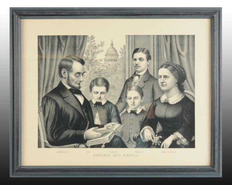 Appraisal: Paper Litho of Abraham Lincoln Family Description Circa s to